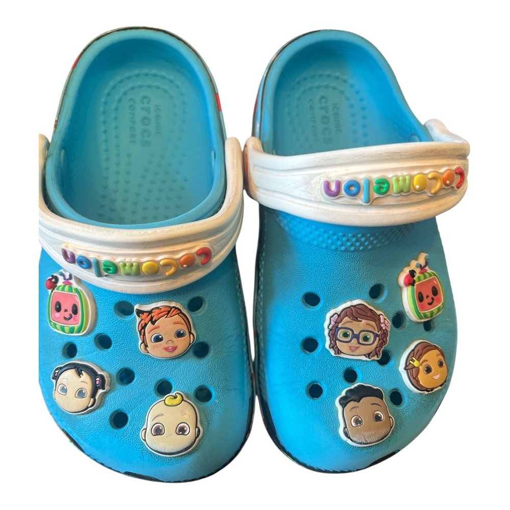 Cocomelon Crocs Toddler Slip-On Clogs with Charms Bright Blue Size C8